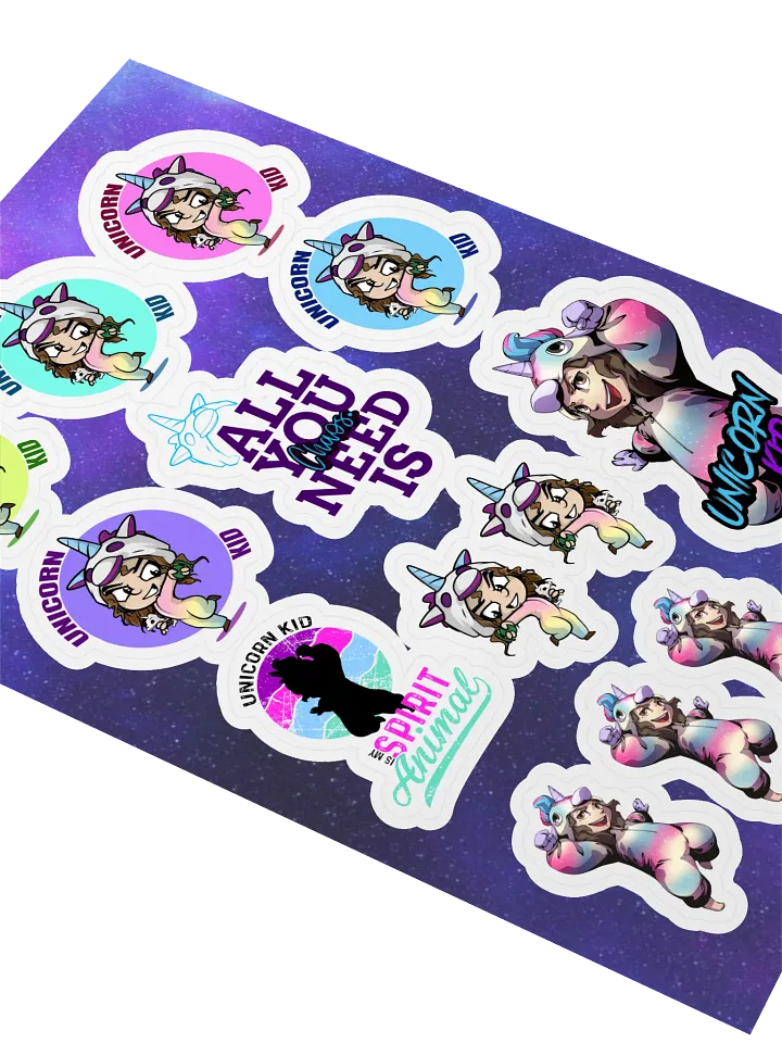 Unicorn Kid Sticker Sheet product image (1)