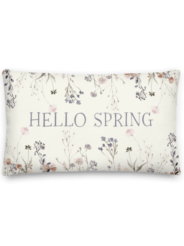 HELLO SPRING & Wildflowers Pillow in three sizes - Premium Pillow - Frühlingskissen mit Blumendruck product image (5)