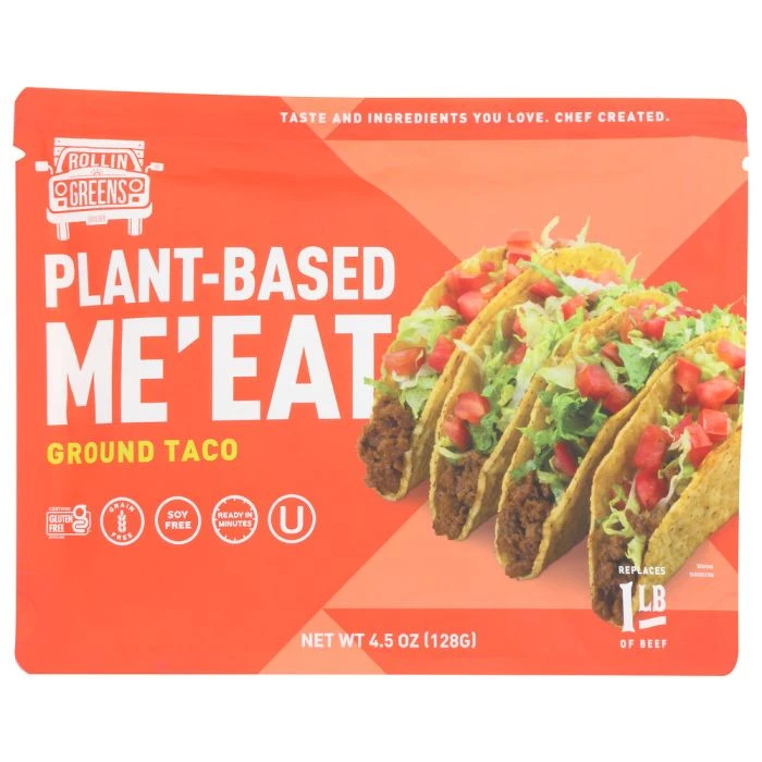 ROLLINGREENS: Ground Taco Plant Based Meeat, 4.5 oz product image (1)