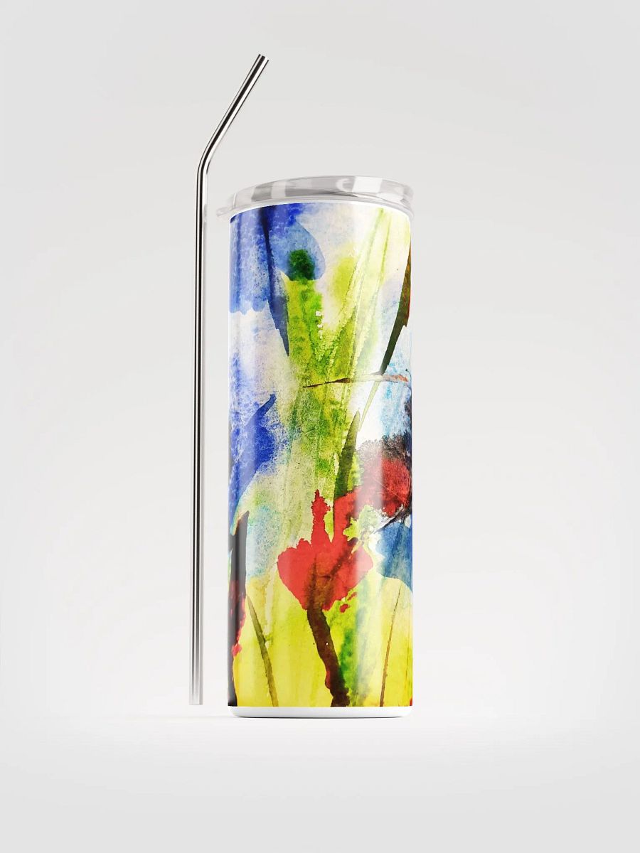 blue watercolour flowers printed on bottle product image (1)