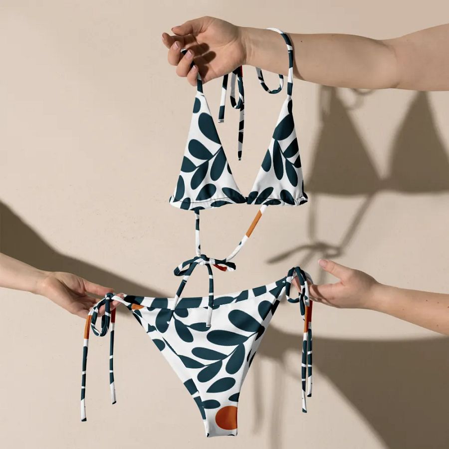 All-Over Print String Bikini - Nature Green product image (8)