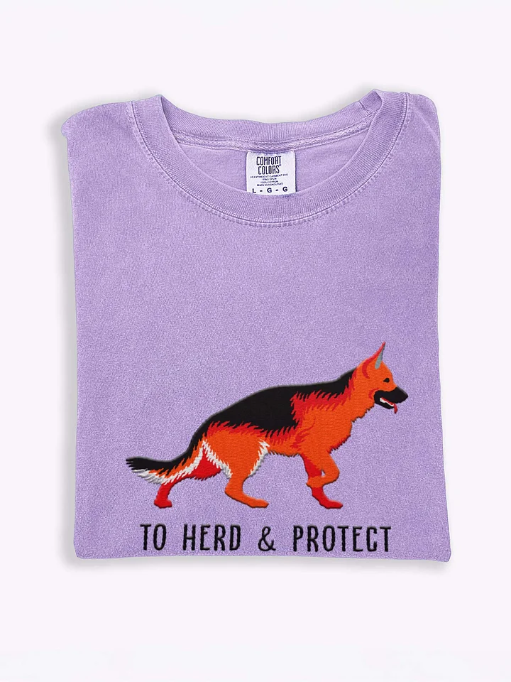 To Herd and Protect T-Shirt(Embroidered) of a German Shepherd(Red) product image (2)