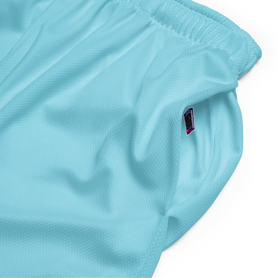 Women's | BRN.2C.C.™ Mesh Shorts | Coastal Cool Meets Sporty Style | Recycled Unisex Activewear 🌊🔥| White Logo on Blizzard Blue product image (4)