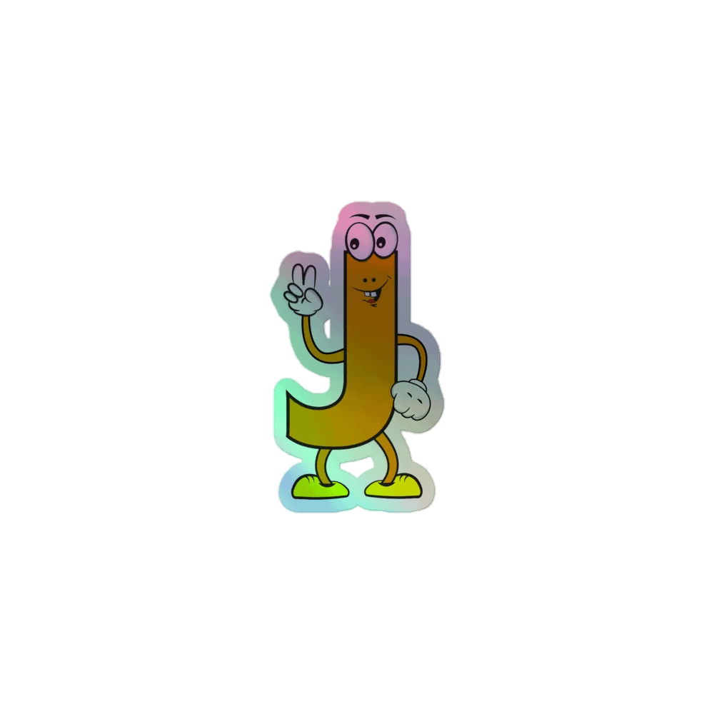 J Holographic Cartoon Character Sticker product image (1)