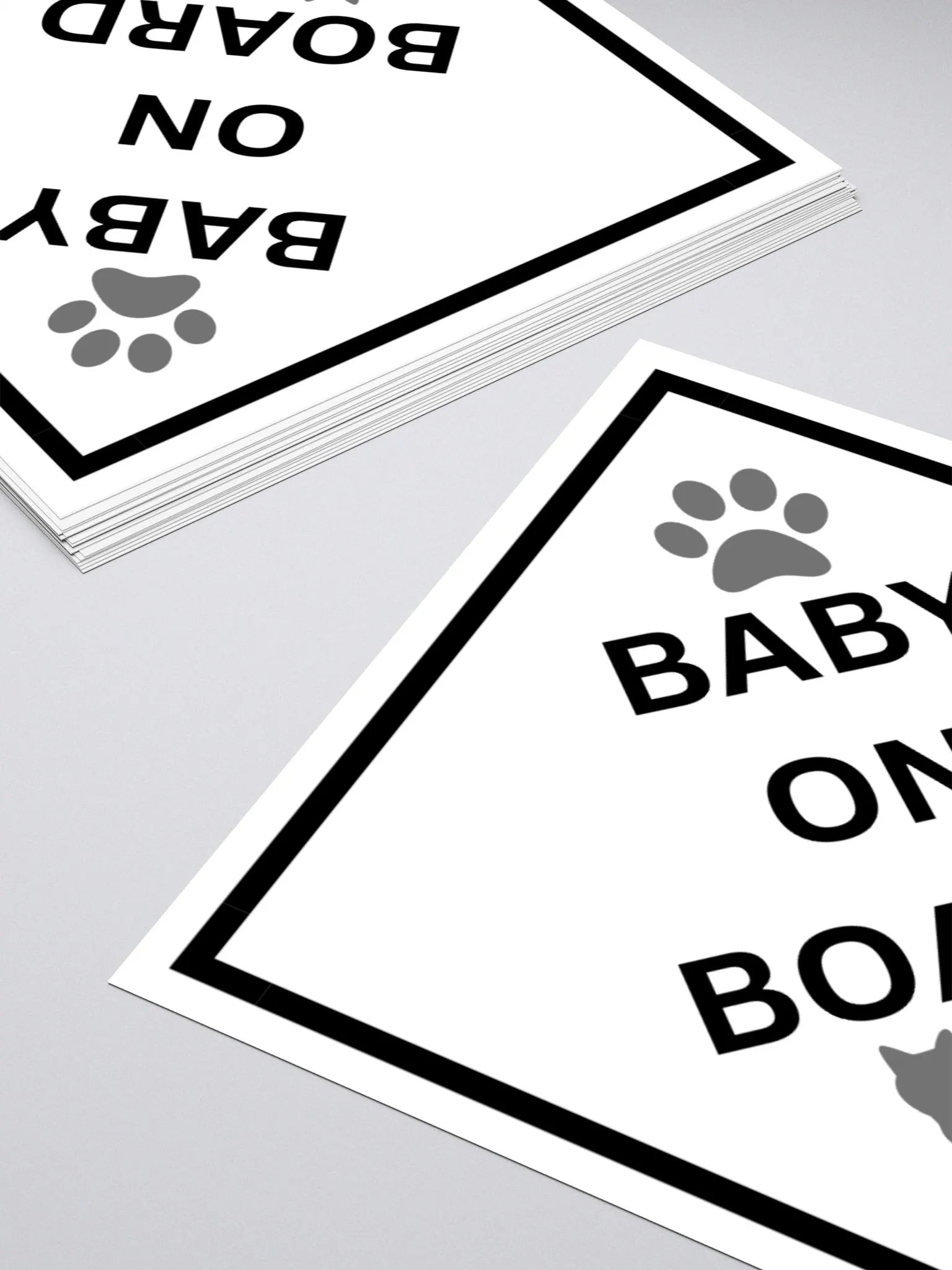 Cat Baby on Board Sticker - Gray on White product image (10)