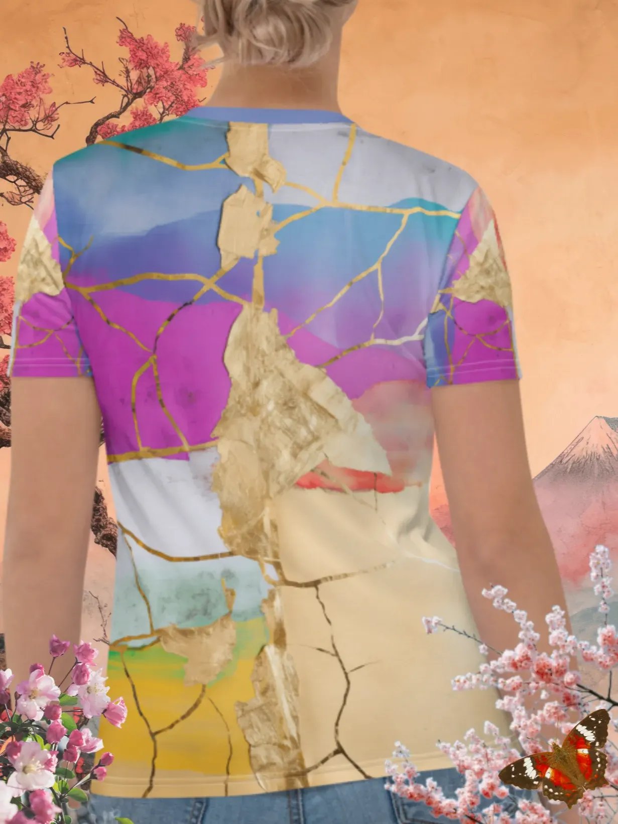 Colorful Kintsugi Print T-Shirt product image (4)
