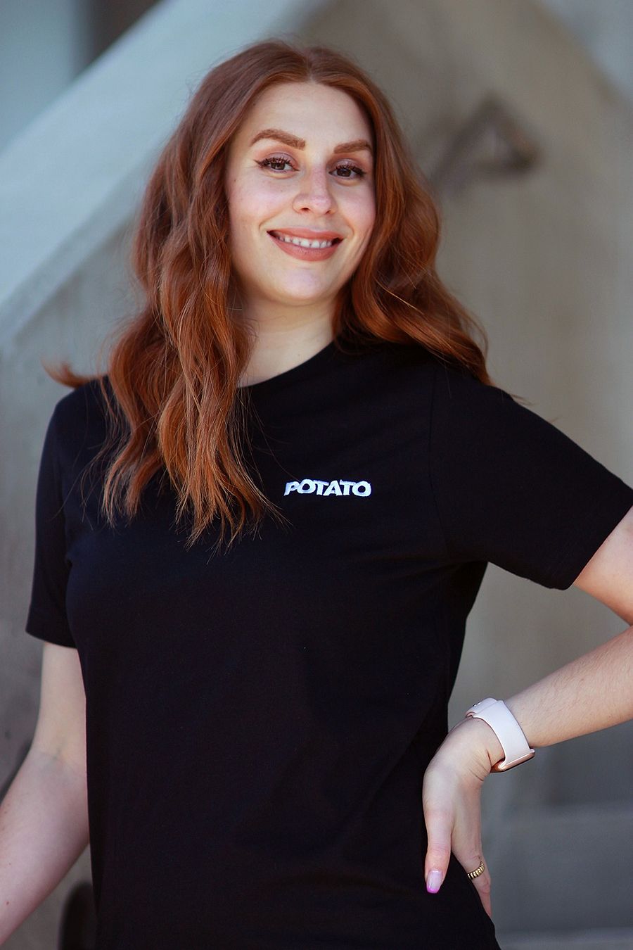 Black Embroidered Potato T-Shirt product image (1)