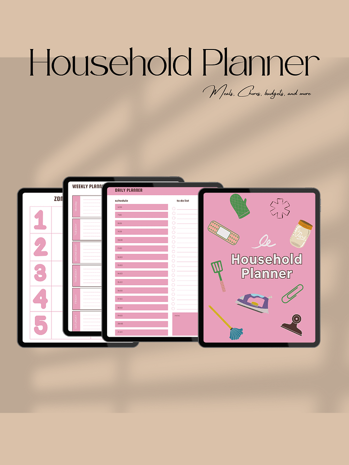 Ultimate Digital Household Planner | Hyperlinked Index | Monthly & Weekly Planners | Budget Tracker | Meal and Chore Planner product image (2)