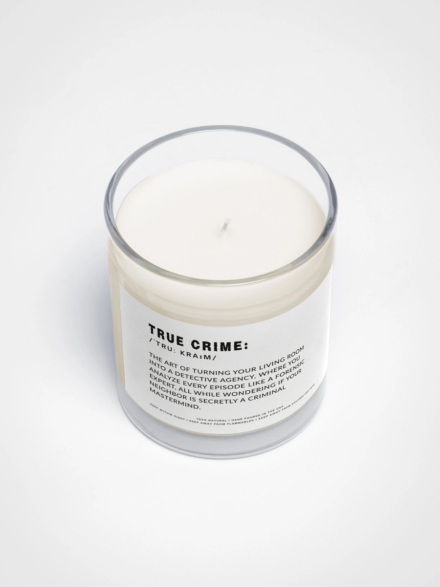 Funny Candle for a True Crime Lover with Definition Label - Soy wax vegan candle product image (4)