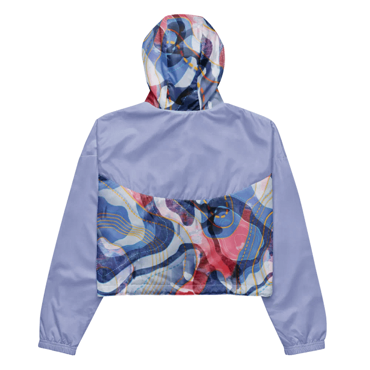 Tectonic map Women's Cropped Windbreaker product image (2)