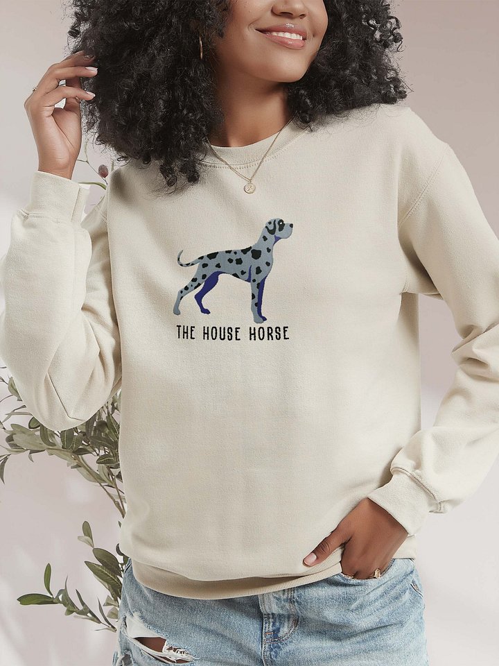 The House Horse Sweatshirt (Embroidered) of a Great Dane(Blue Merle) product image (2)