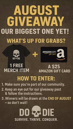 AUGUST GIVEAWAY – OUR BIGGEST ONE YET! 🎉

💀 Do or Die is turning up the heat this month with an epic giveaway you don’t want ...