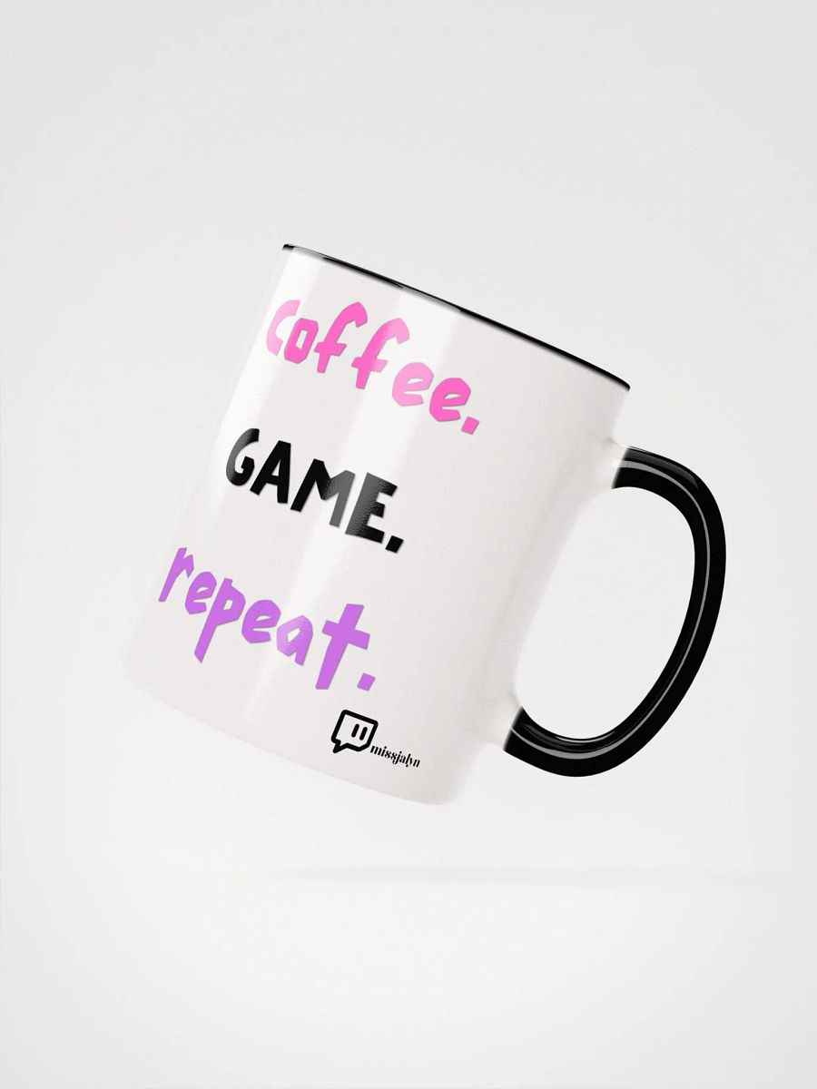 coffee. GAME. repeat. Coffee Cup w/ logo product image (2)