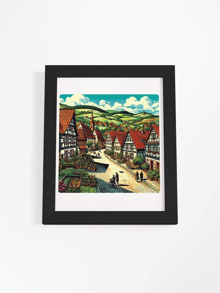 European Village Charm Framed Poster | AI Work Stuttgart city product image (3)