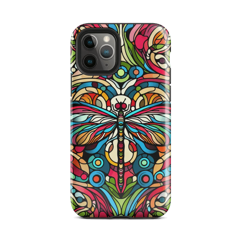 Tough Phone Case for iPhone® - Colorful Psychedelic Stained Glass Butterfly product image (2)