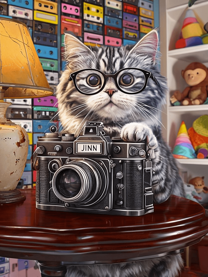 Whiskered Photographer Framed Poster product image (1)