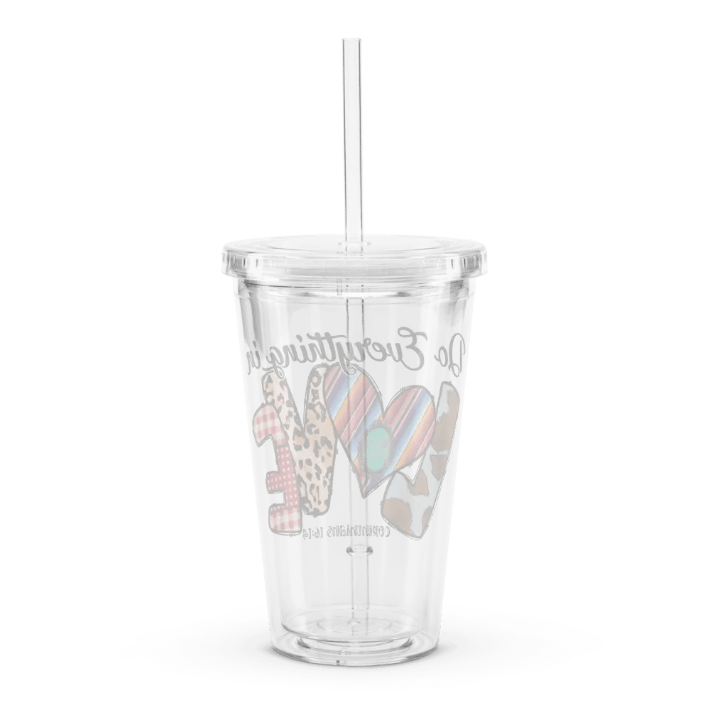 Do Everything in Love - Double Wall Clear Plastic Tumbler product image (2)