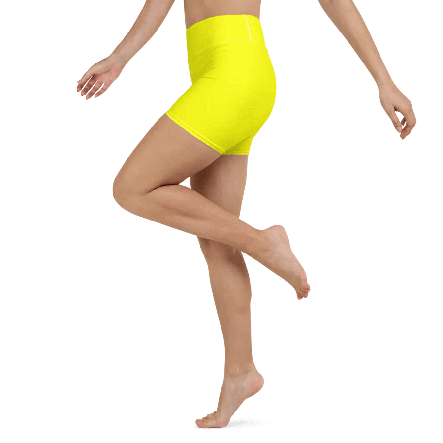 Plain Color Yellow Yoga Shorts product image (3)