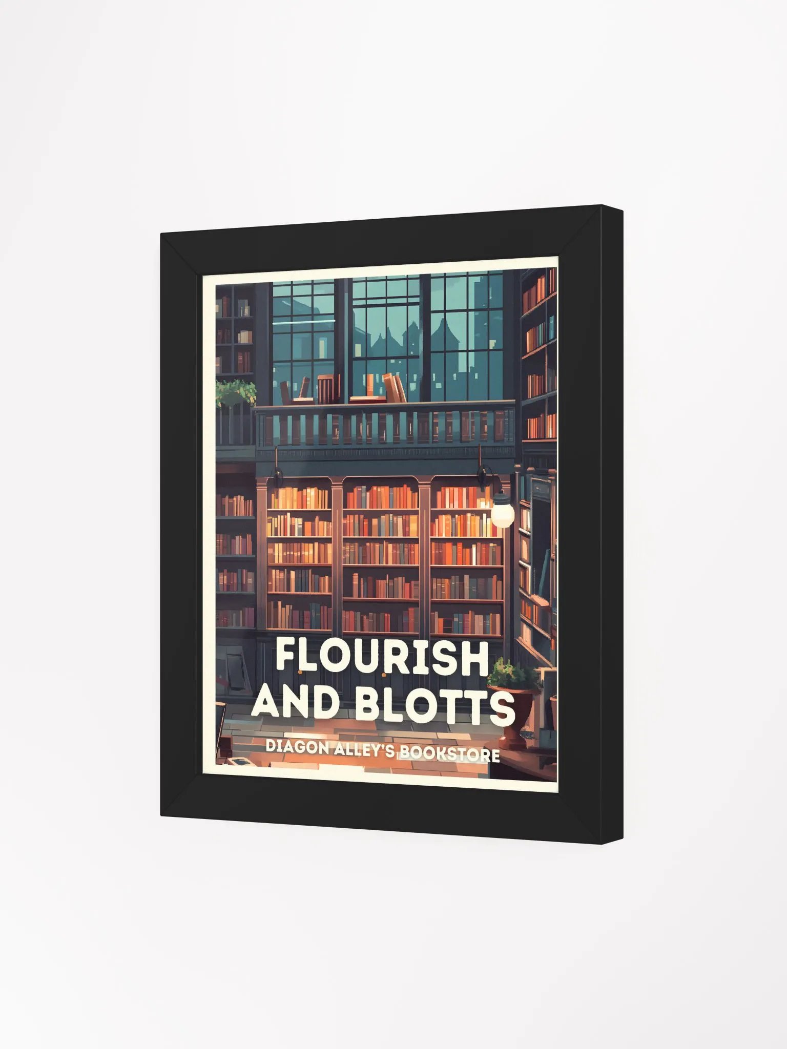 Flourish and Blotts Bookstore Vintage Travel Poster product image (3)