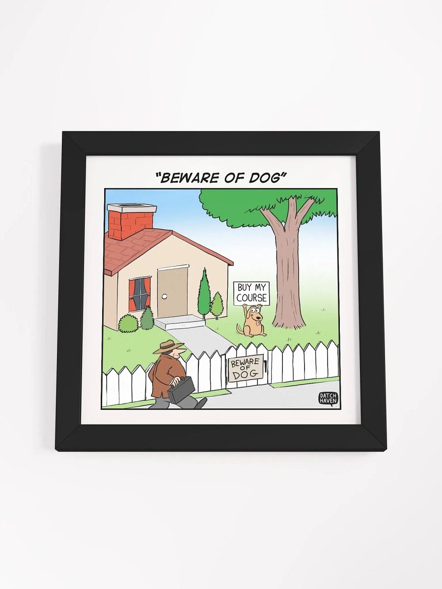 "Beware of dog" framed poster (10″×10″) product image (4)