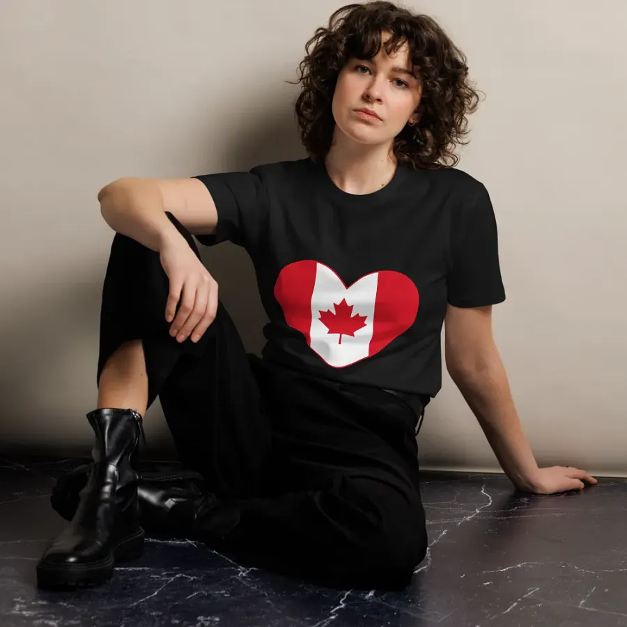 Canadian Flag Heart Unisex T-Shirt product image (14)