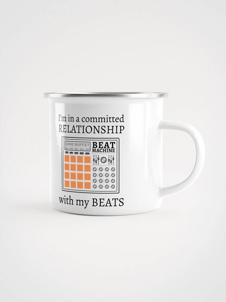 "I'm In A Committed Relationship With My Beats" Enamel Coffee Mug product image (1)