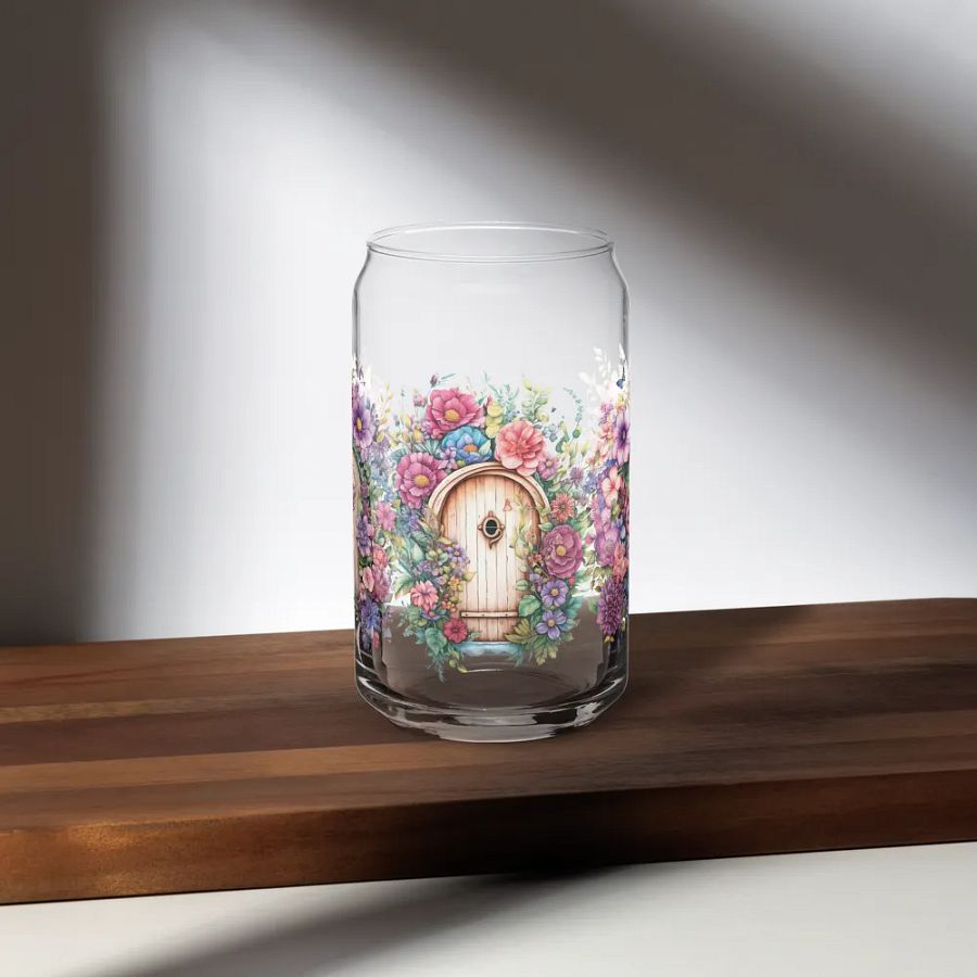 Floral Fairy Doorway Glass Can Sipper product image (5)
