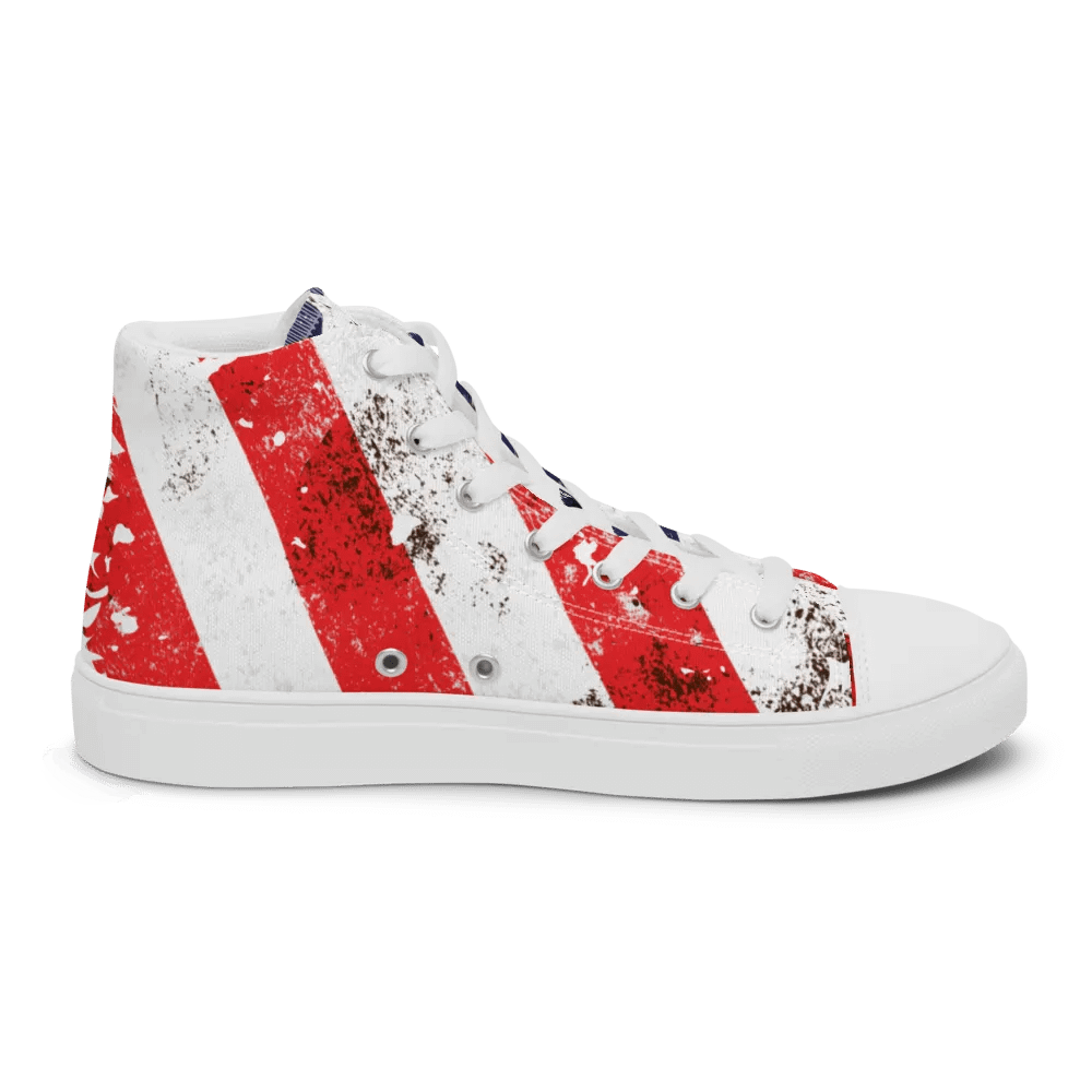 USA Flag Design _ Custom High-Top Sneakers _ Calceonova Streetwear USA product image (10)