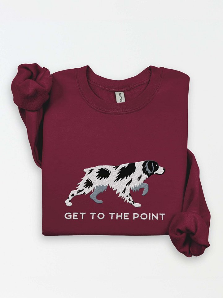 Get to the Point Sweatshirt (Embroidered) of a Brittany Spaniel(Black & White) product image (1)