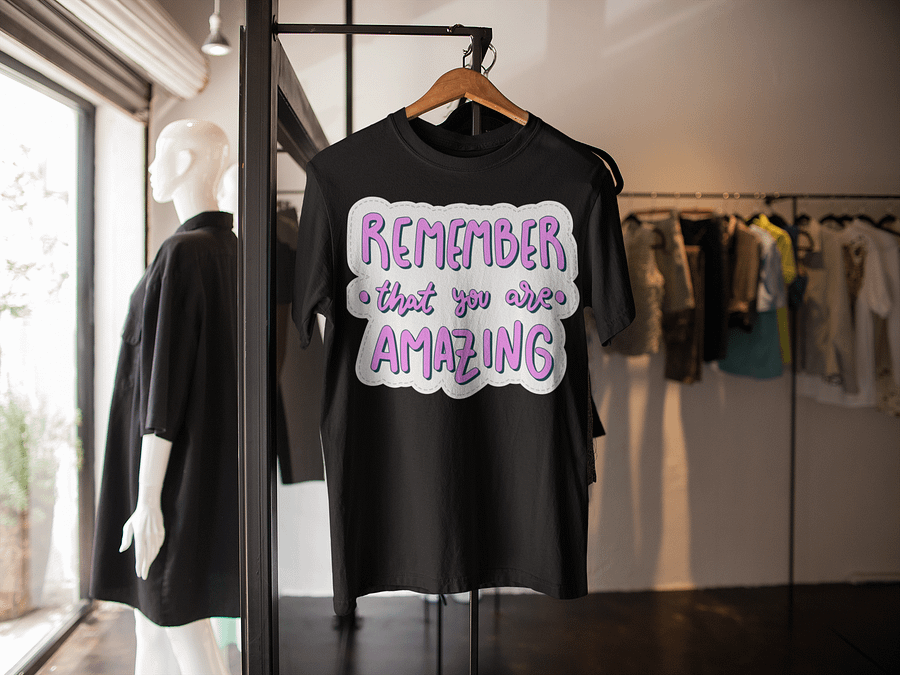 Remember That You Are Amazing Black Unisex T-Shirt product image (2)