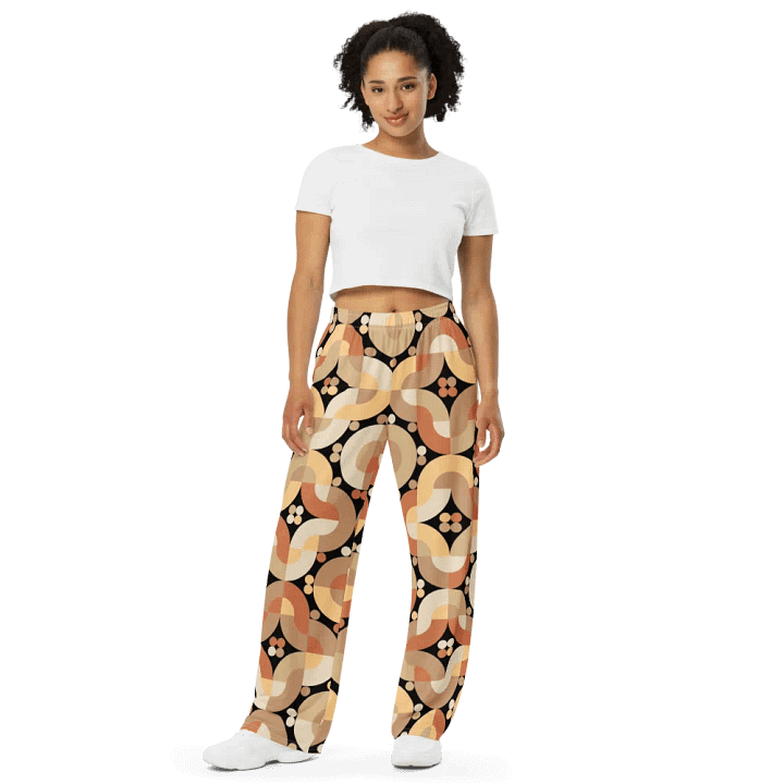 BUIII Retro Harmony: Warm Ember Wide-Leg Pants product image (2)