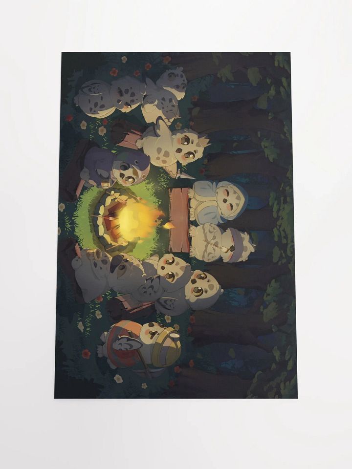 Cozy campfire with friends - (12x18) product image (1)