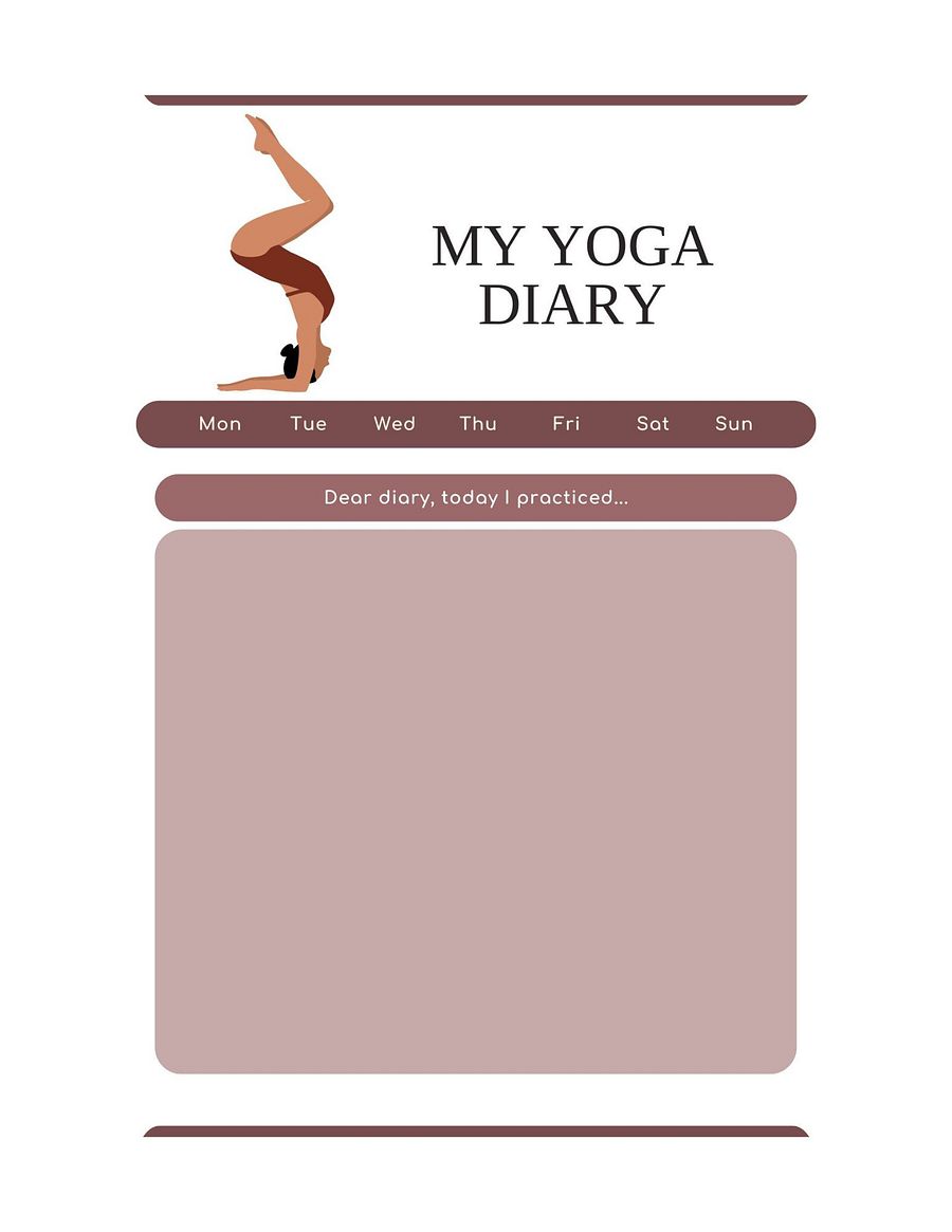 Digital Printable Yoga Journal Log Sheets 8.5x11 product image (5)