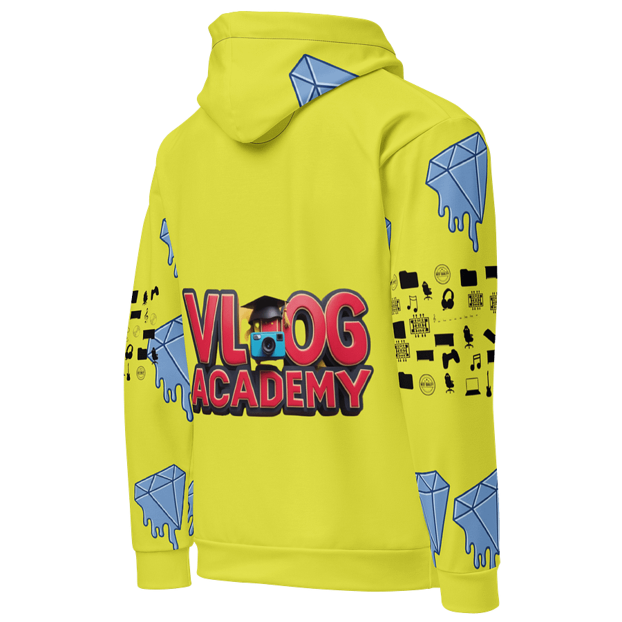 Yellow Vlog Academy All-Over Print Recycled Unisex Hoodie product image (5)