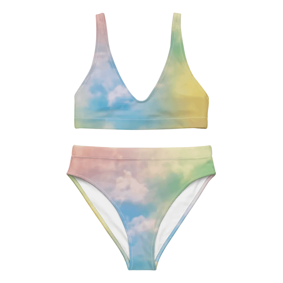 Blur cloud rainbow Design High Waisted Bikini - V10 product image (8)
