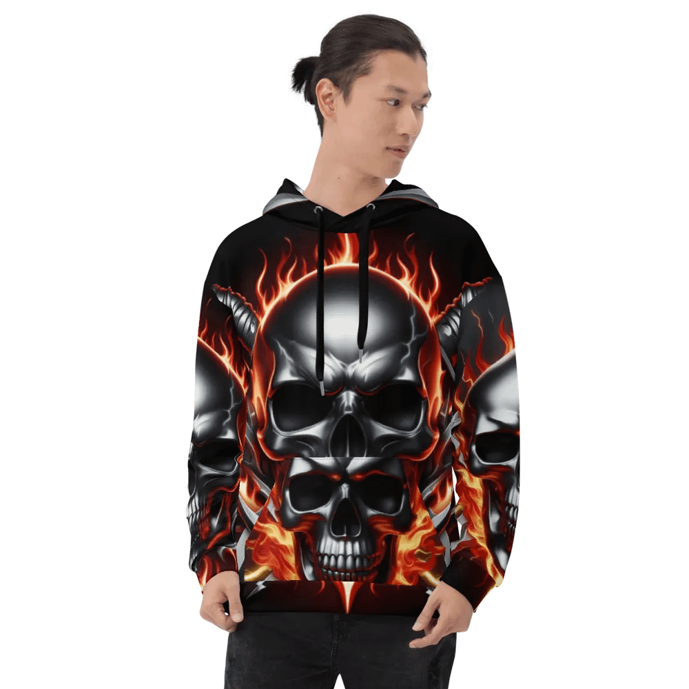 All-Over Printed Clothing - Unisex Skull Hoodie #27 product image (8)