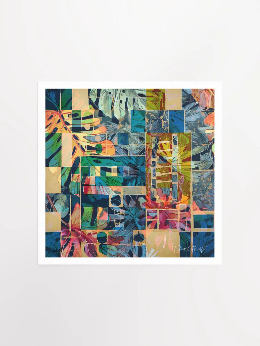 'Textural Tropics' Mixed Media Collage by Edward Martin : Vibrant Matte Poster Print product image (2)
