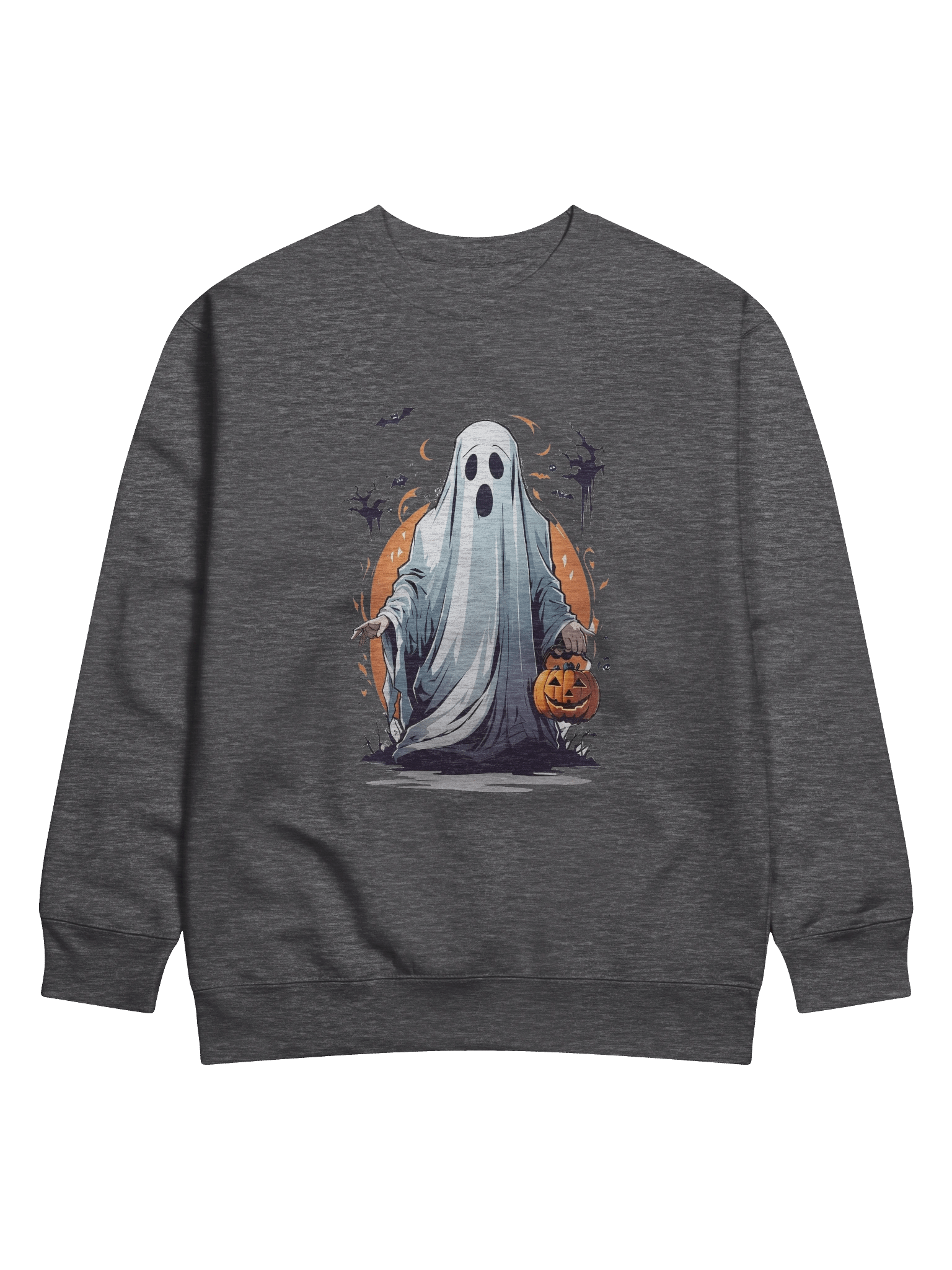 Spooky Ghost Sweatshirt – Cozy Halloween Pullover with Pumpkin Trick-or-Treat Design product image (1)