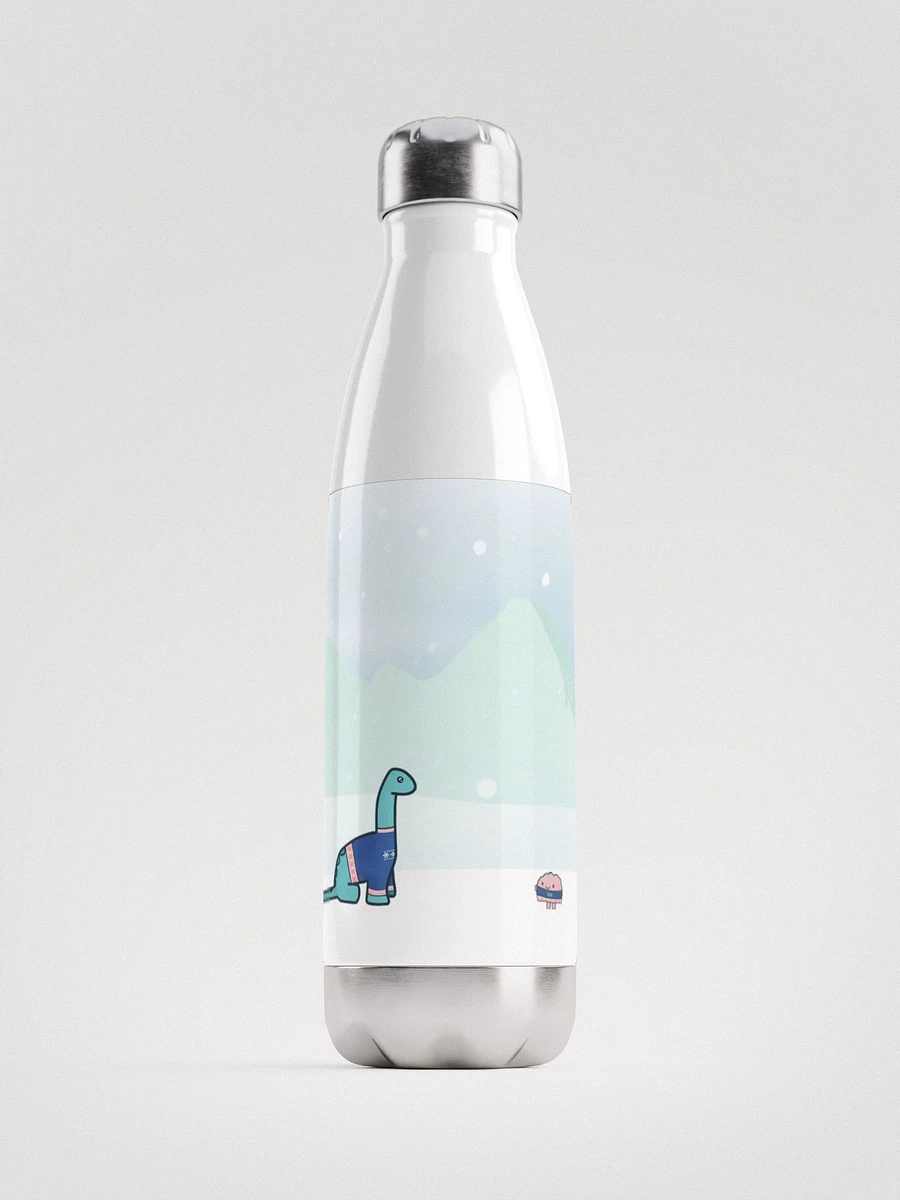 Dino & Brain in Sweaters - Steel Water Bottle product image (1)