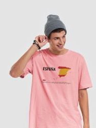 Camiseta manga corta rosa pastel - Mapa de España (incluye Puerto Rico) product image (5)
