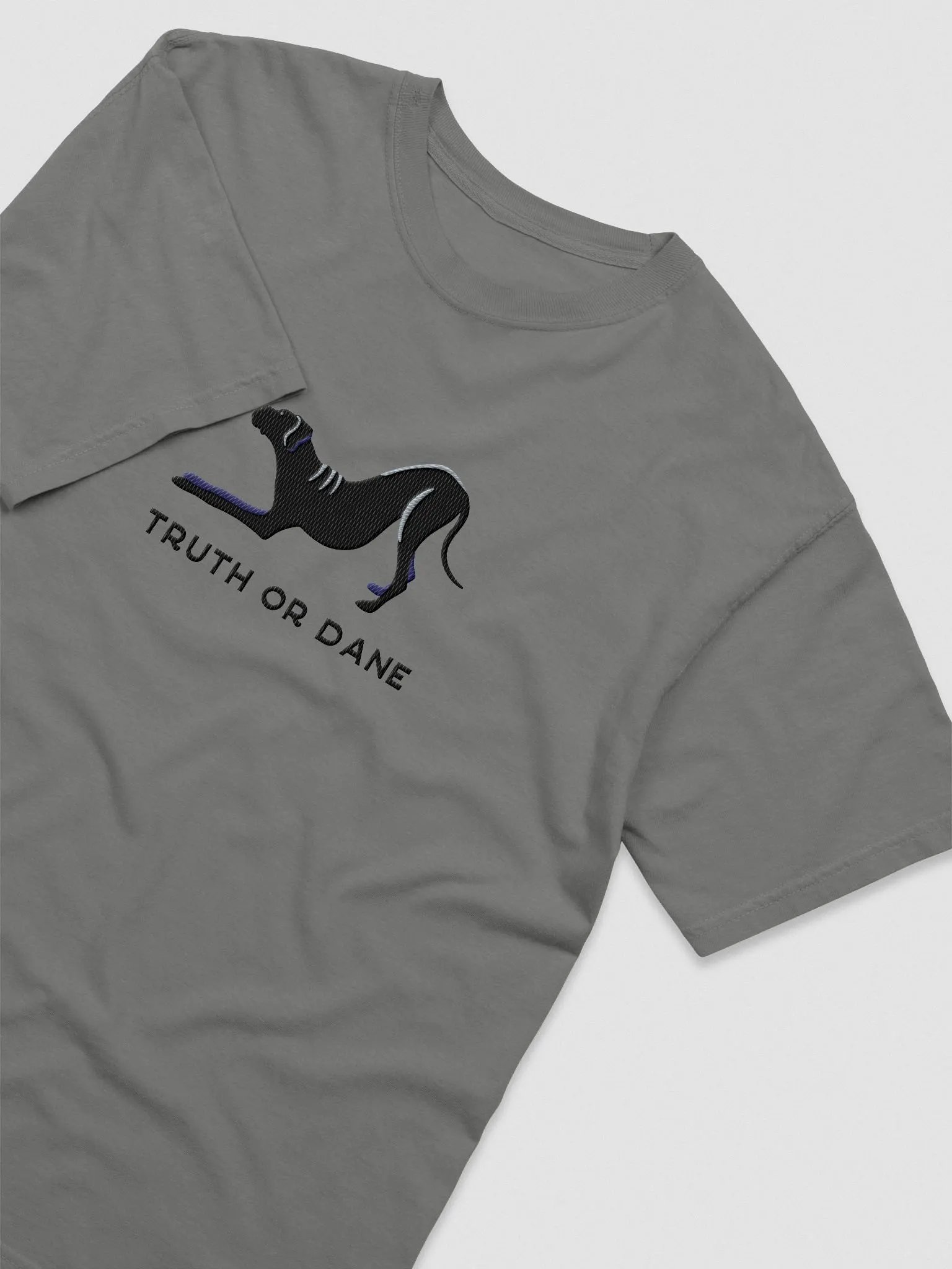 Truth or Dane T-Shirt(Embroidered) of a Great Dane(Black) product image (6)