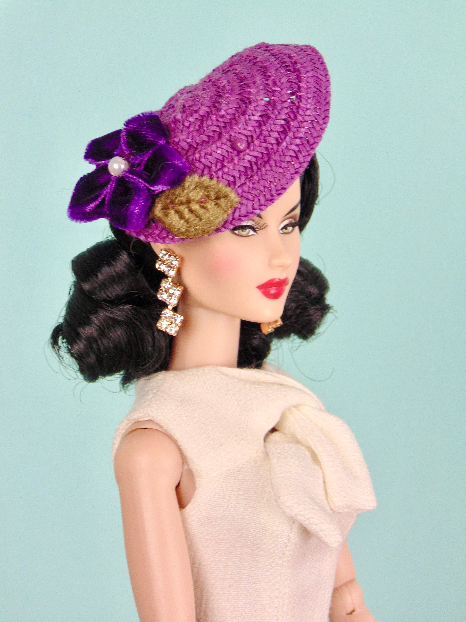Aubergine hat for 12” fashion dolls product image (4)