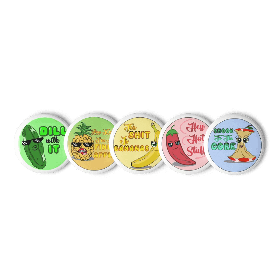 Food Puns Pin Buttons Set product image (5)