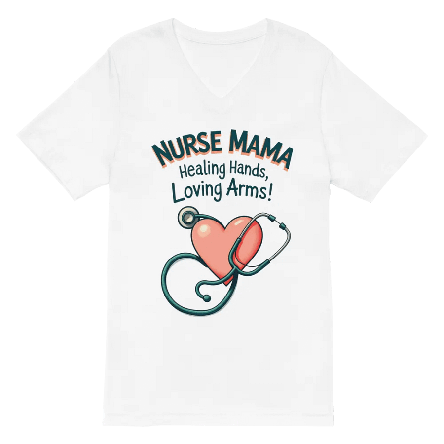 NURSE MAMA Healing Hands V-Neck Tee product image (2)