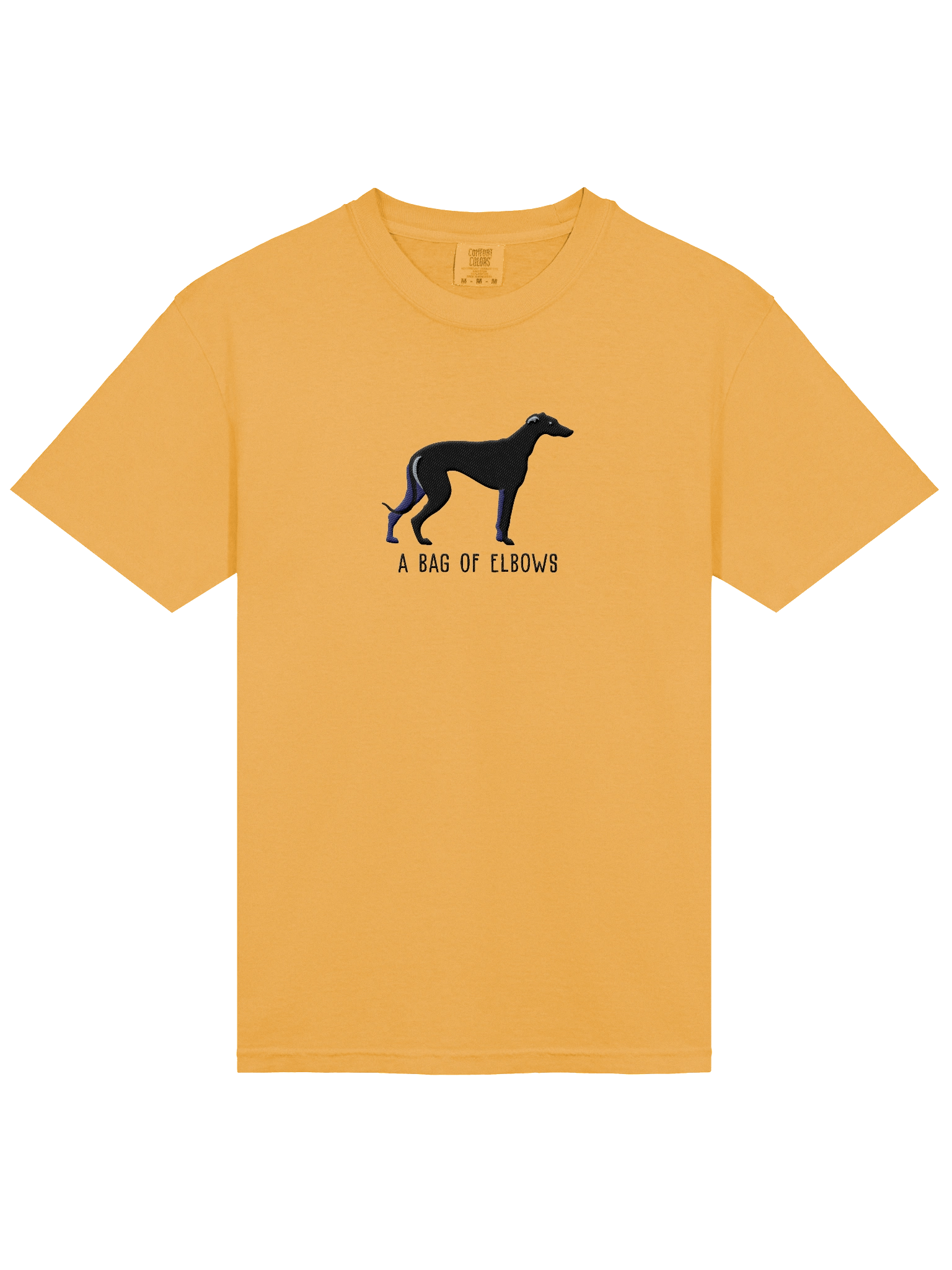 A Bag of Elbows T-Shirt(Embroidered) of a Greyhound(Black) product image (23)