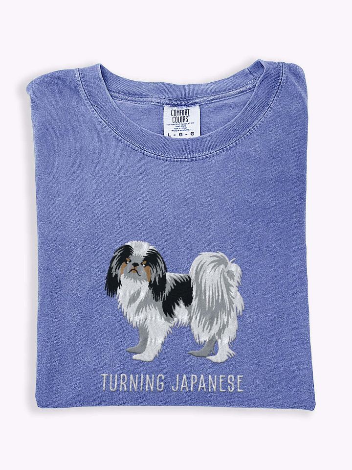 Turning Japanese T-Shirt(Embroidered) of a Japanese Chin(Tricolor) product image (1)