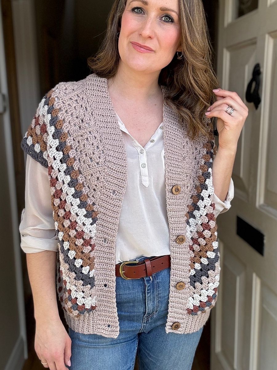 Modern Granny Square Cardigan Pattern Adult Sizes product image (8)