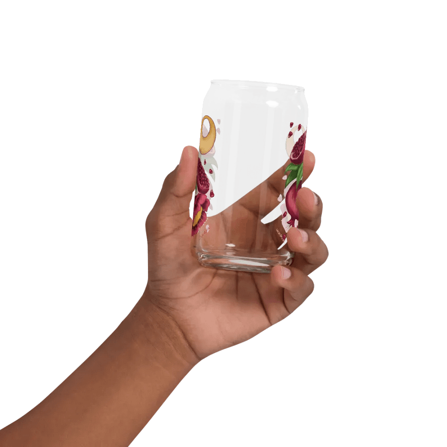 Pastel Poms 16 oz glass with or without lid and straw product image (7)