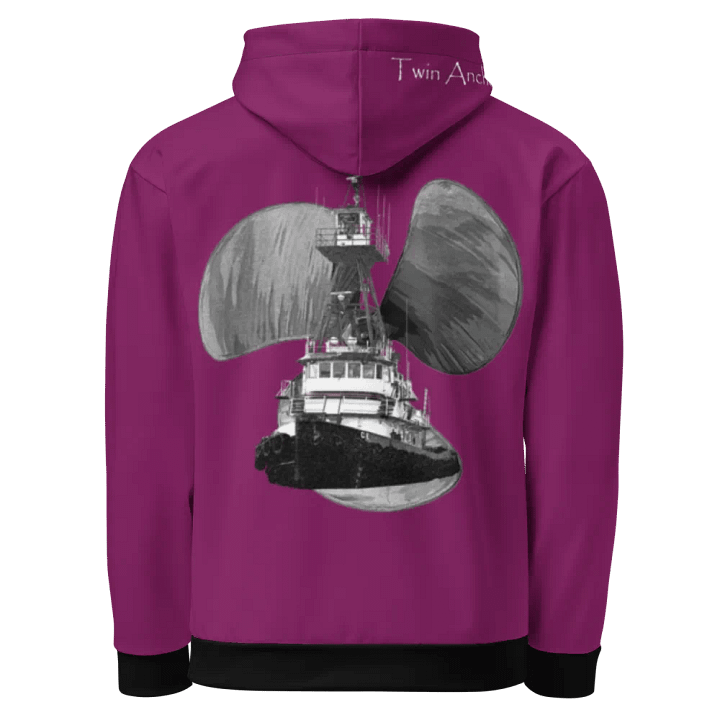 Eggplant Three blade prop Tug CE Hoodie product image (1)