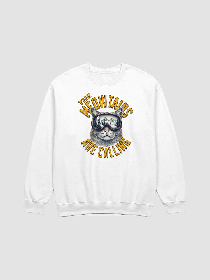 The Meowtains Are Calling Cat Skiing Crewneck Sweatshirt product image (21)